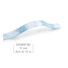Fita de Cetim Coroa Branca no Azul Claro 1,5cmx10mt ECF003S 061