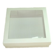 Caixa para Lembrancinhas BRANCO Visor PVC 15,5x15,5x4 Com 10