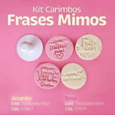 Kit de Carimbos Frases Mimos 5cm BlueStar - DERRETEDEIRAS E ACESSÓRIOS