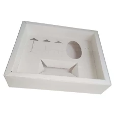 Caixa Mini Confeiteiro 100gr ou 150gr Moldura 28,4X23,2X6,5 BRANCO Tampa PVC Com 10
