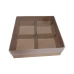 Caixa para 04 Brownie com Pétala 15x15x5 KRAFT Tampa PVC Com 10 - QUATRO BROWNIE