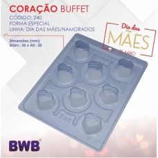 Forma BWB Buffet Coracao Ref.240 Silicone - BOMBOM E TRUFA