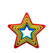Jogo de Cortadores Estrelas em Plástico Kehome Com 05 - MARCADORES E CORTADORES