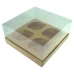 Caixa para 04 Mini Cup Cake 13,5x13,5x6 KRAFT Corpo PVC Com 10 - 04 MINI