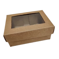 Caixa para Lembrancinha 11x8x4,5 KRAFT Visor acetato Com 10