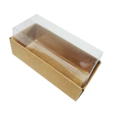 Caixa para 04 Macaron 10x4,5x4,5 KRAFT Corpo PVC com 10 - RETANGULAR
