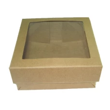 Caixa para Lembrancinha KRAFT Visor PVC 11,5x11,5x4,5 Com 10 - QUADRADA