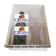 Caixa para Garrafa e Tulipa 24x18,5x9 Tampa Sublimável Com 10 - CAIXAS PARA DIA DOS PAIS