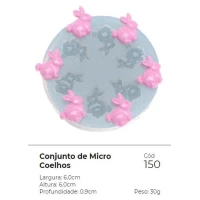 Forma Molde de Silicone Conjunto de Micro Coelhos Ref.150 Flexarte