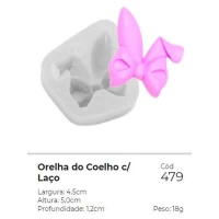 Forma Molde de Silicone Orelha Coelho Ref.479 Flexarte