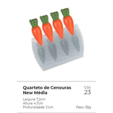Forma Molde de Silicone Quarteto de Cenouras New Ref.023 Flexarte - FORMAS E MOLDES DE SILICONE
