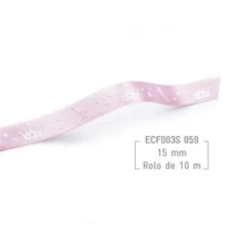 Fita de Cetim Coroa Branca no Rosa Claro 1,5cmx10mt ECF003S 059 - FITAS E FITILHOS