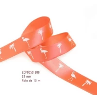 Fita de Cetim Flamingo no Salmão 2,2cmx10mt ECF005S 206