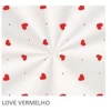Saco Poli Transparente 15x29cm Love Vermelho Com 100 Cromus