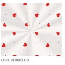 Saco Poli Transparente 15x22cm Love Vermelho Com 100 Cromus - SACO POLI TRANSPARENTE