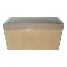 Caixa para Presentes 17x8,5x8 KRAFT Tampa PVC Com 10 - RETANGULAR